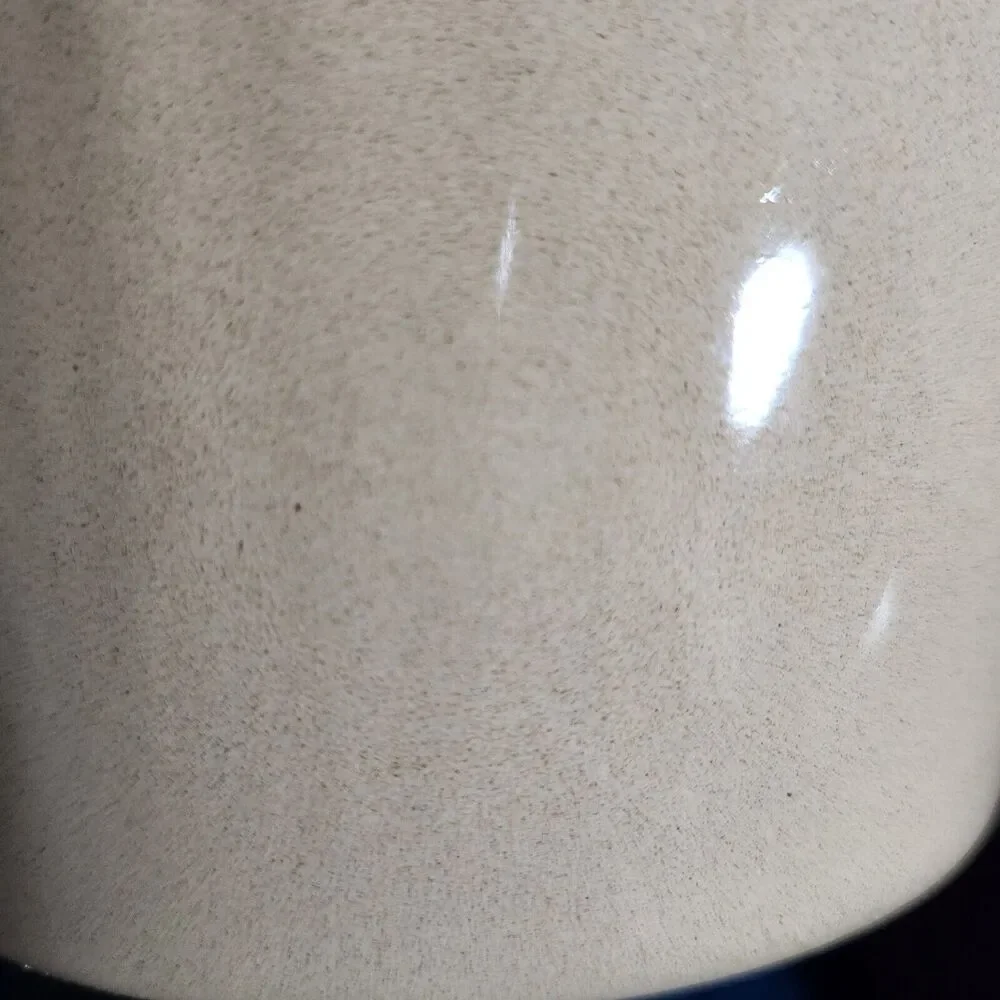 Set of 2 Enamelware Sauce Pans Light Speckle Beige & Brown Enamel
